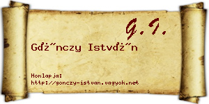 Gönczy István névjegykártya
