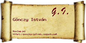 Gönczy István névjegykártya